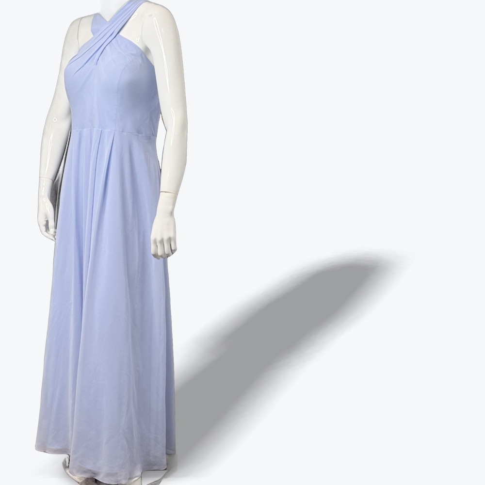 AZAZIE Halter Neck Bridesmaid‎ Dress Pleated Empire Waist Periwinkle Gown  16